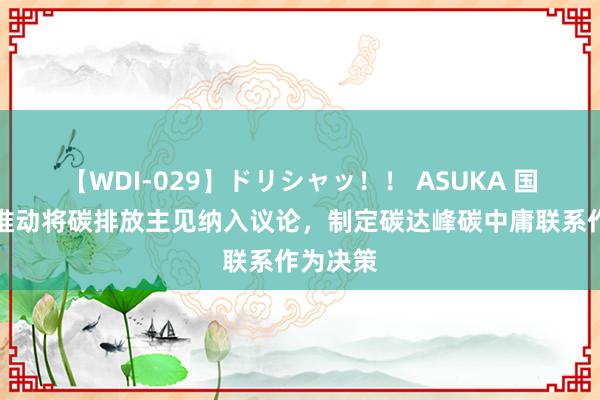 【WDI-029】ドリシャッ！！ ASUKA 国务院：推动将碳排放主见纳入议论，制定碳达峰碳中庸联系作为决策