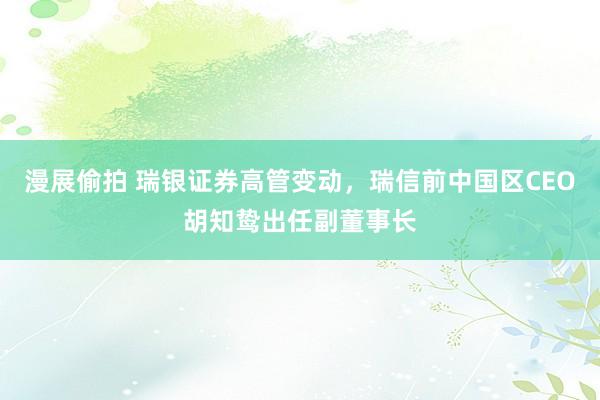 漫展偷拍 瑞银证券高管变动，瑞信前中国区CEO胡知鸷出任副董事长