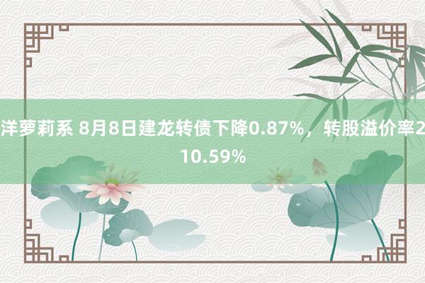 洋萝莉系 8月8日建龙转债下降0.87%，转股溢价率210.59%