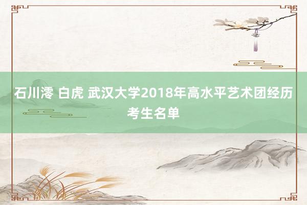 石川澪 白虎 武汉大学2018年高水平艺术团经历考生名单