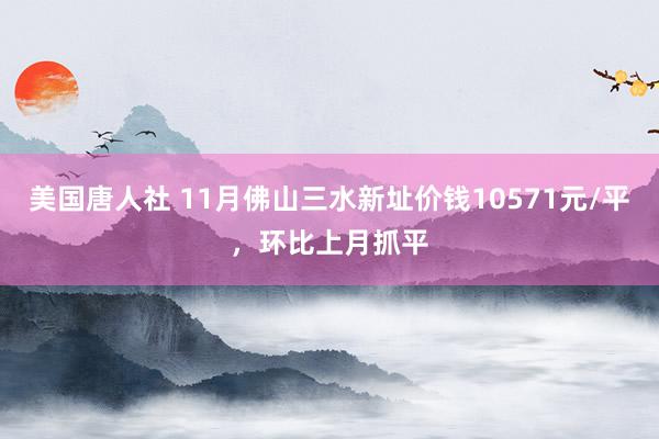 美国唐人社 11月佛山三水新址价钱10571元/平，环比上月抓平